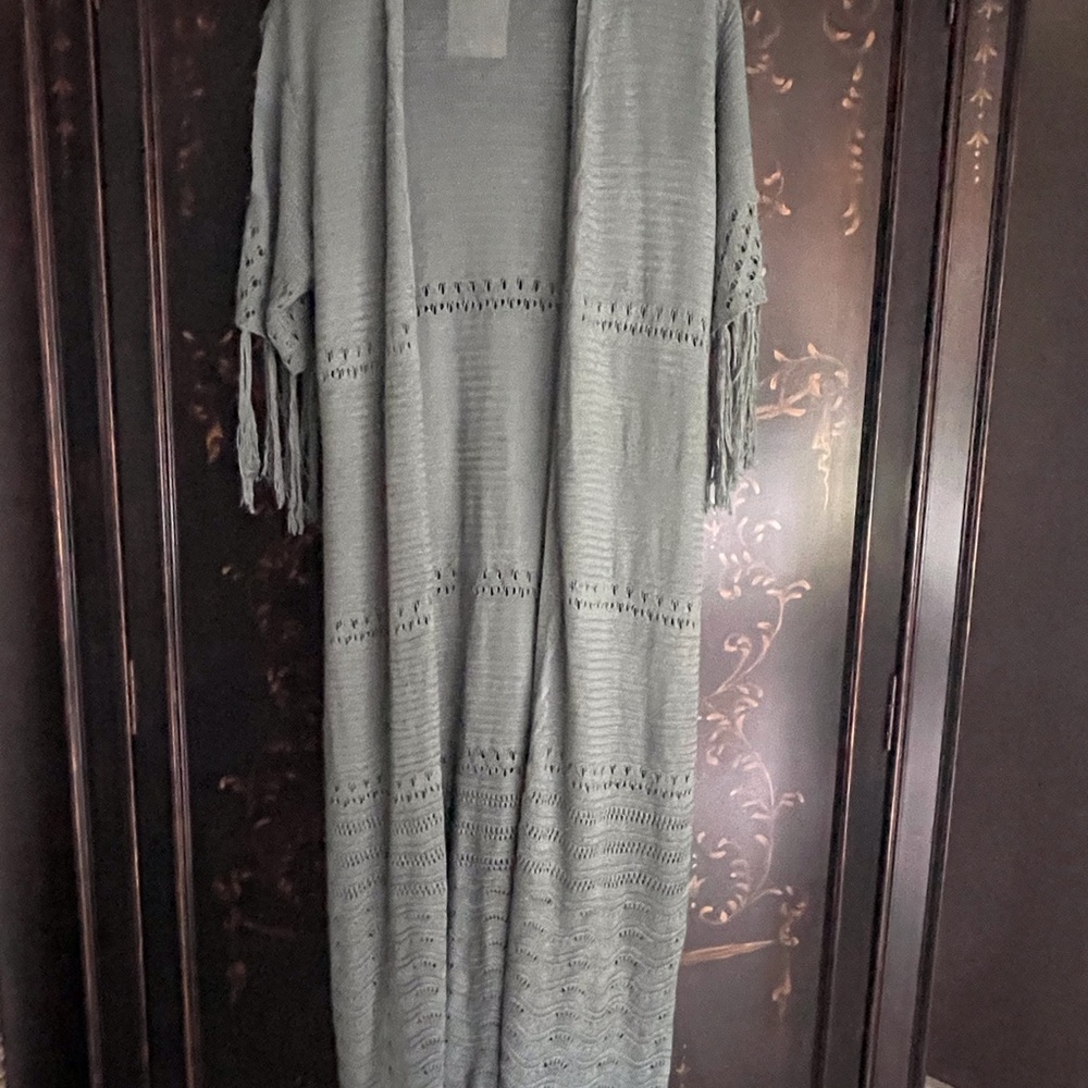Davi & Dani Teal Open-Knit Beach Cover-Up - Picture 4 of 10